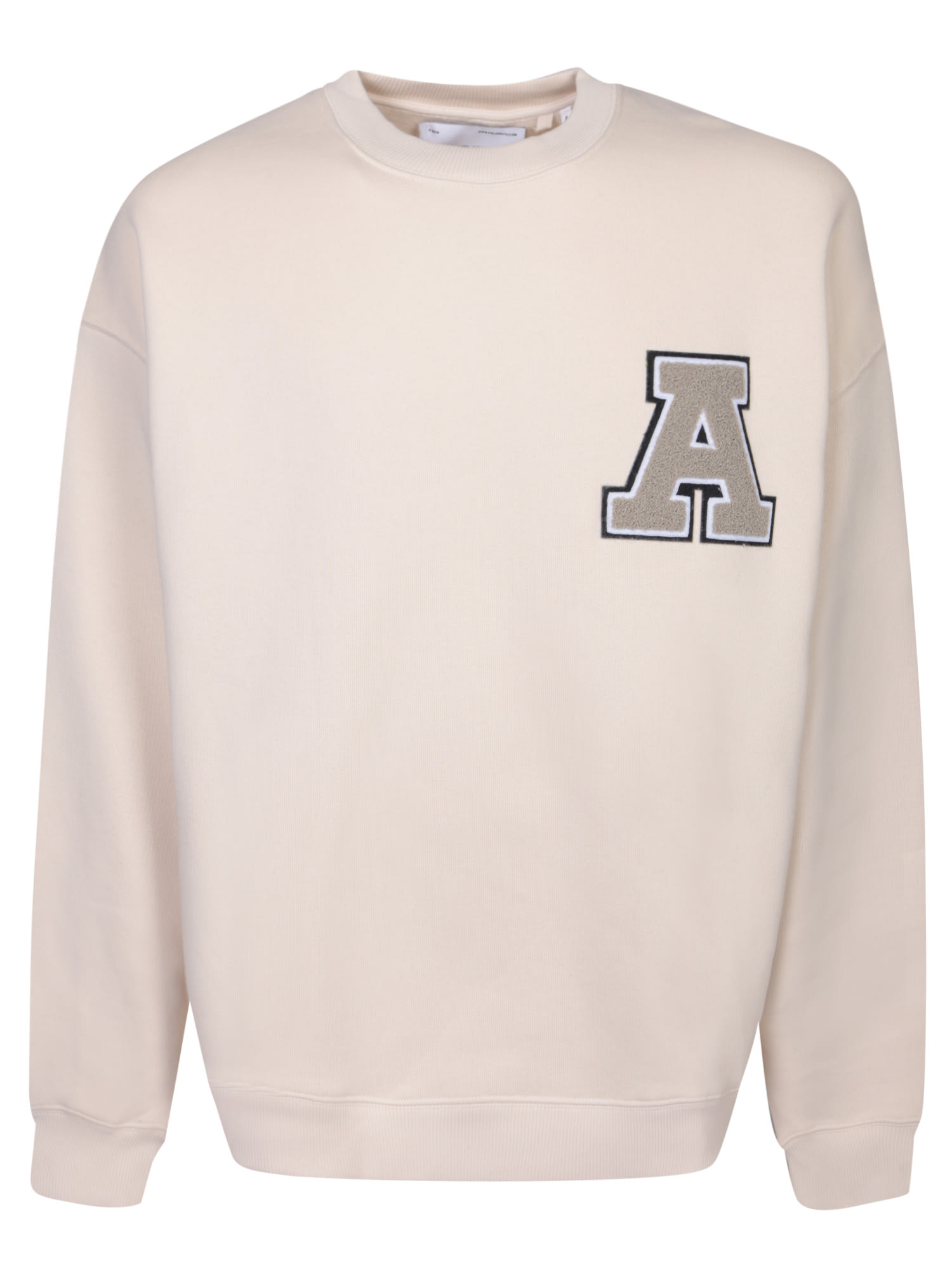 Logo-patch organic-cotton sweatshirt - Neutrals
