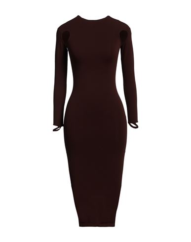 Andreādamo Woman Midi dress Dark brown