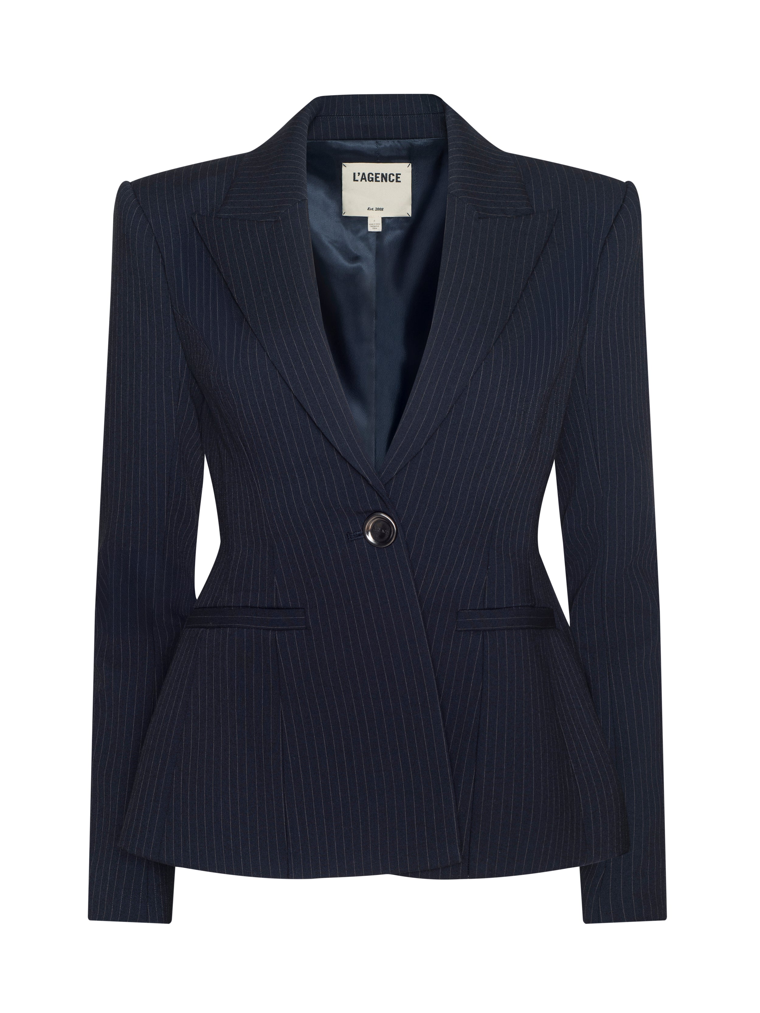 Therese Blazer In Midnight/ivory Pinstripe