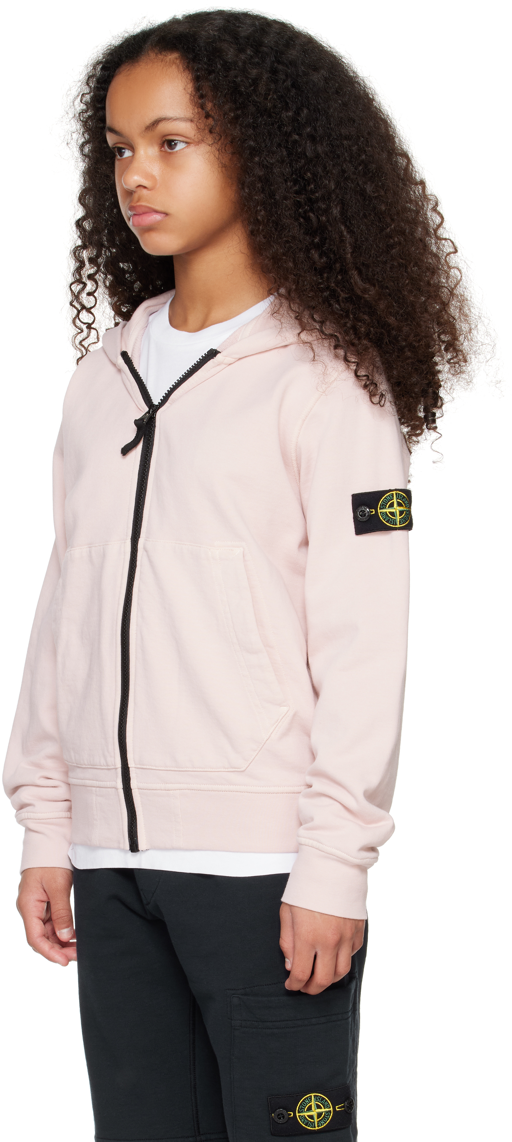 Stone Island Junior Kids Pink 60720 Organic Cotton Hoodie