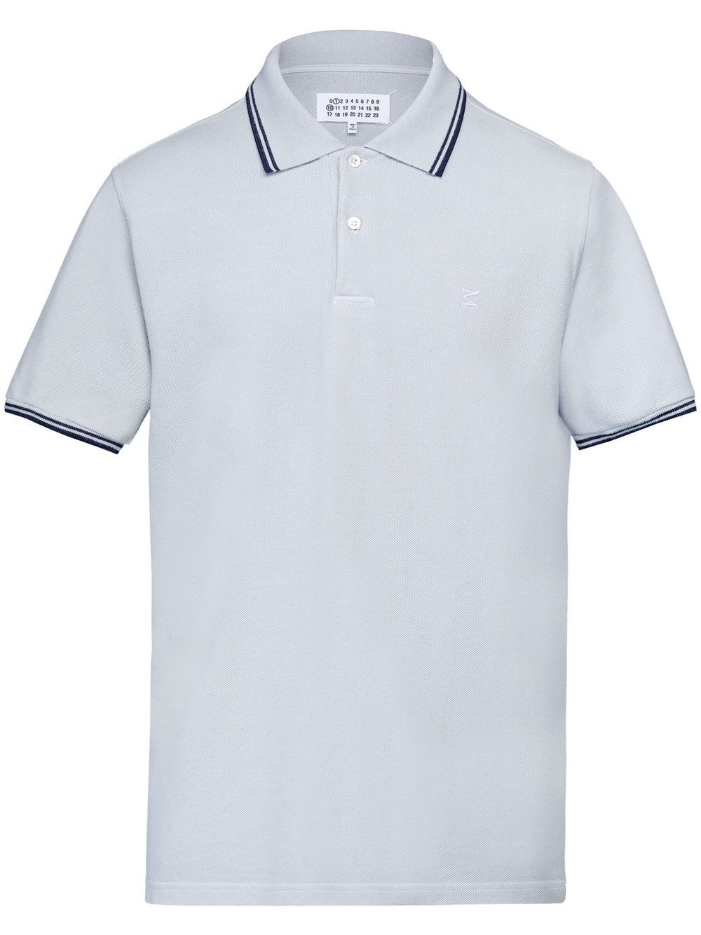 Cotton stripe-trim polo shirt - Grey