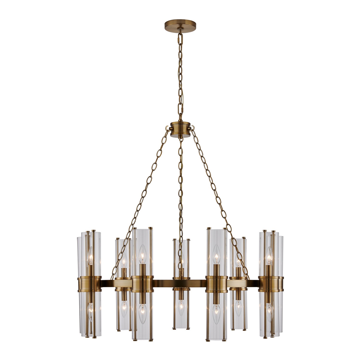 Vintage Brass Chandelier from the Duet Collection
