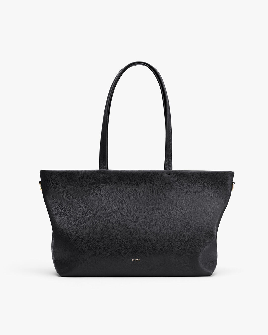 Small Easy Zipper Tote Bag in Italian Pebbled Leather, Black | Women's Bags & Purses