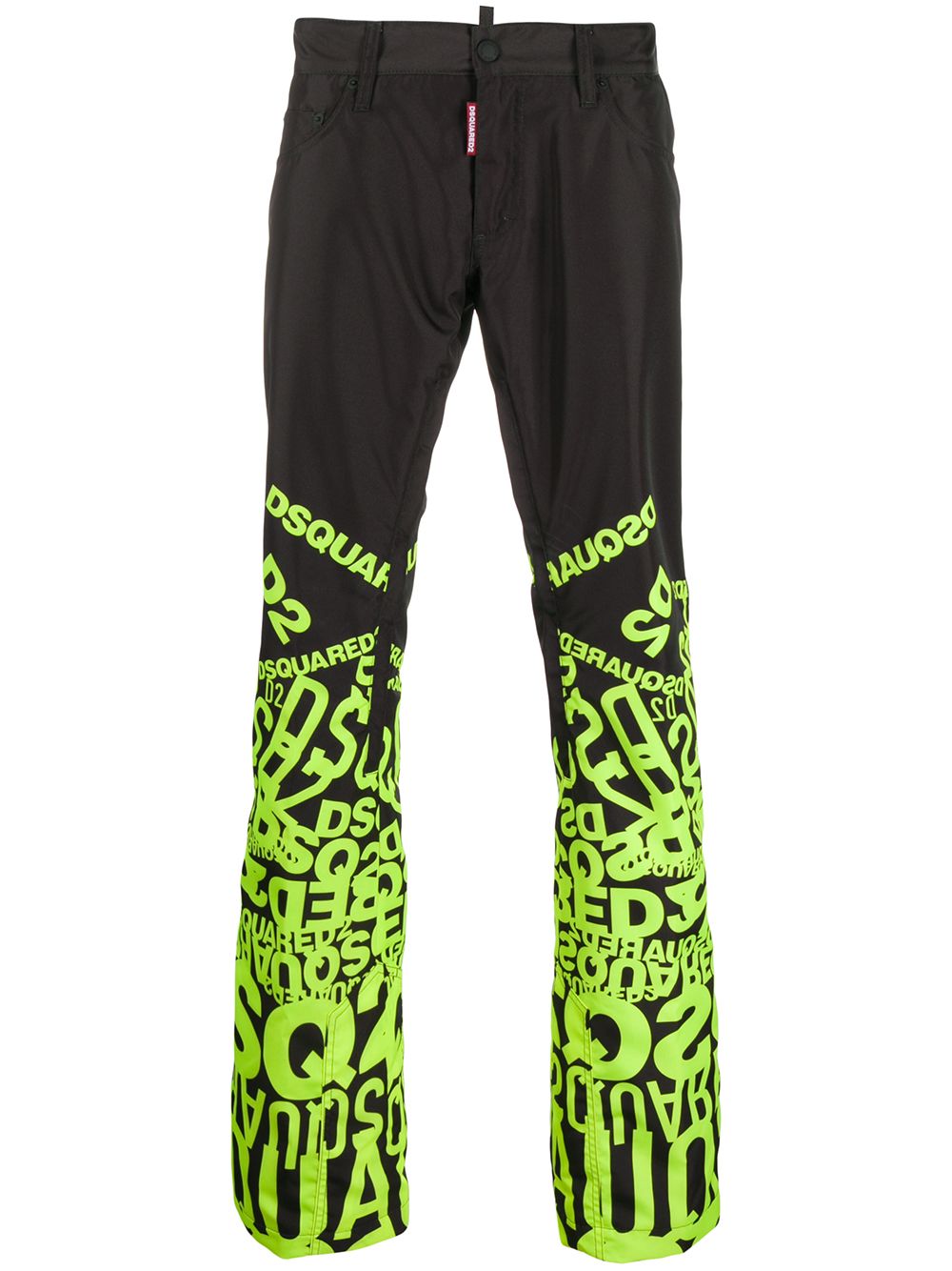 Logo-print wide-leg trousers - Black