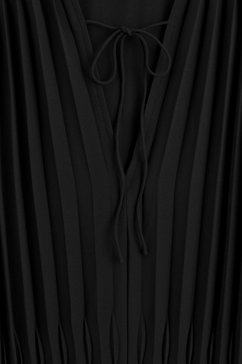 Tie-Front Pleated Georgette Blouse
