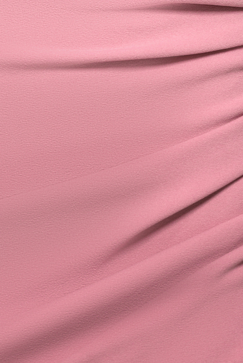 Goddiva One Shoulder Satin Band Maxi Dress - Rose Pink