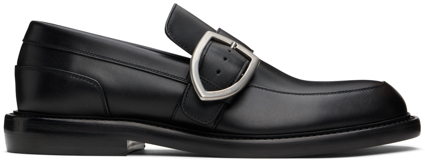Burberry Black Leather Cobble Loafers