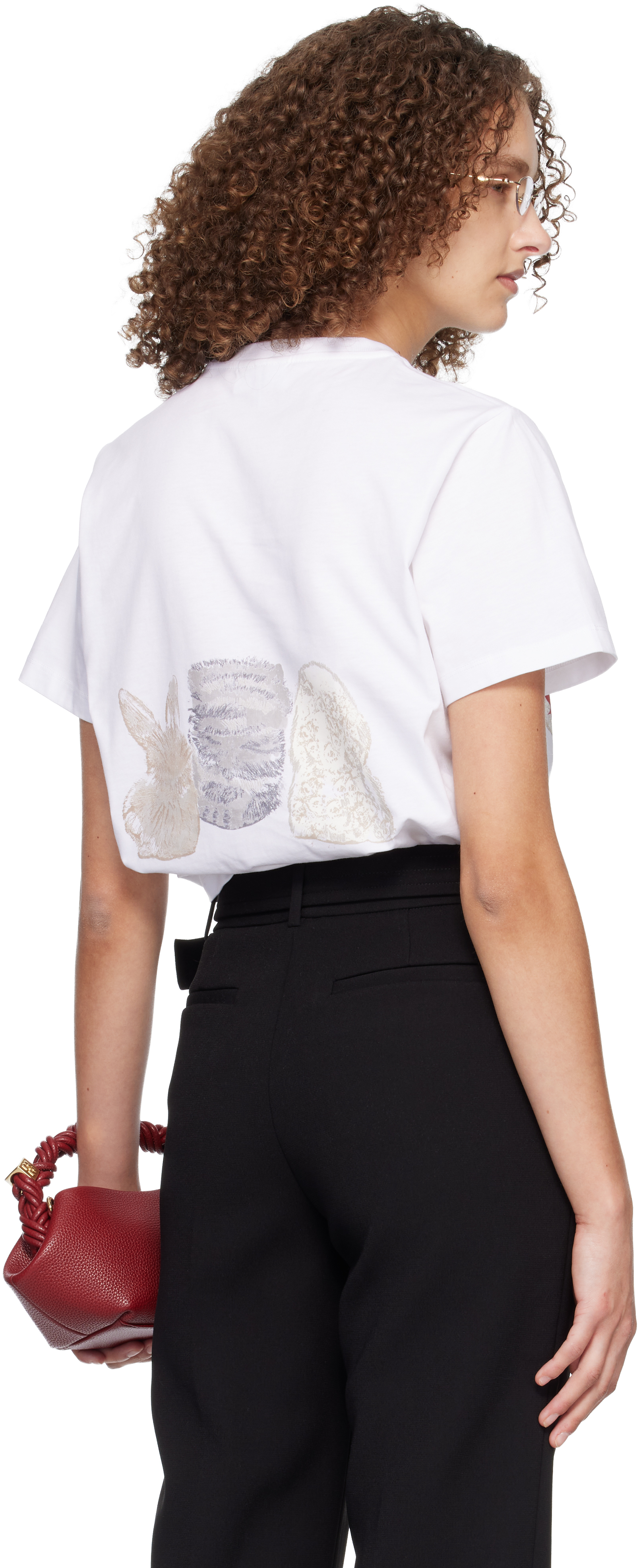 White Animals Print T-shirt