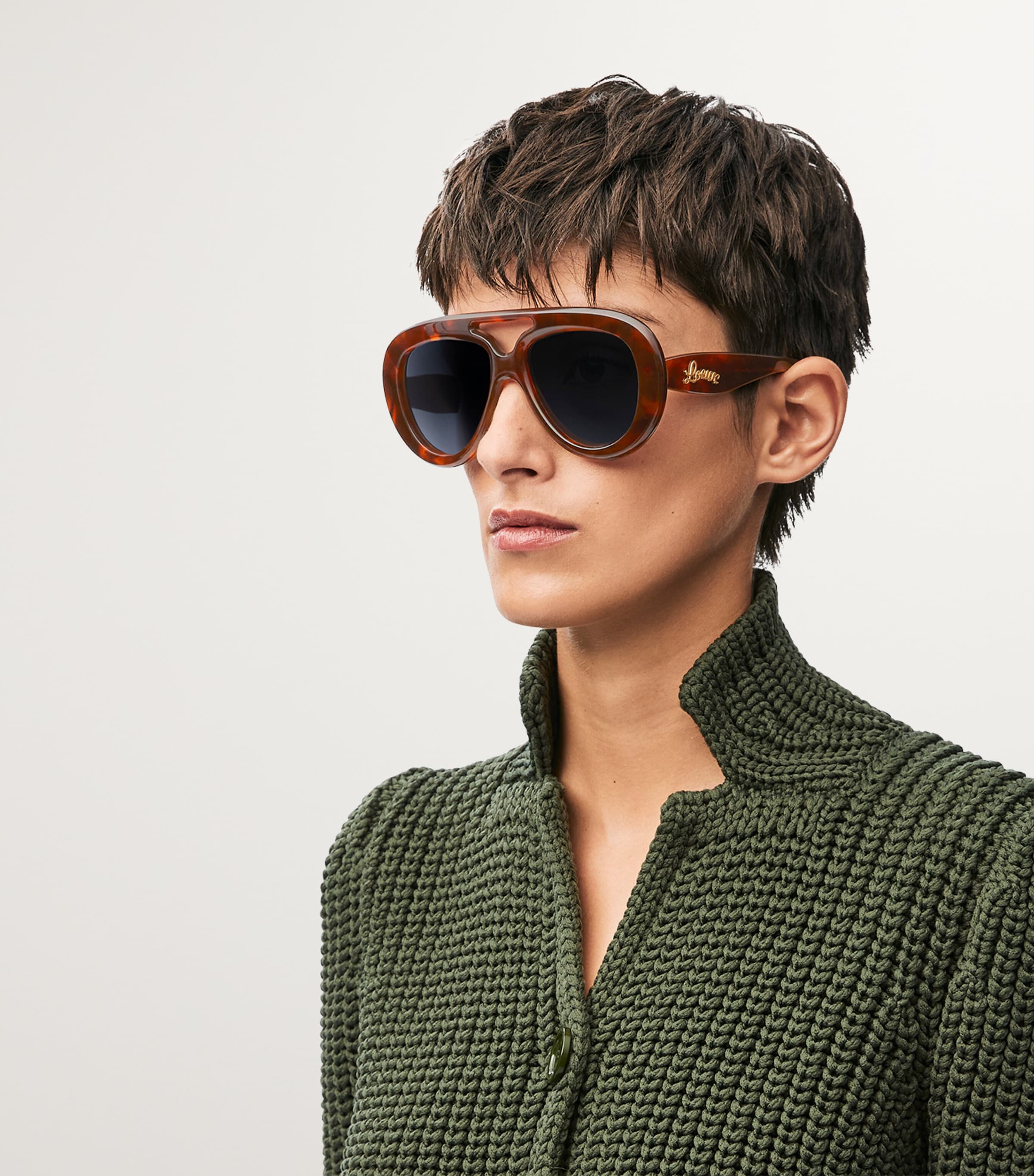 Round Spoiler Aviator Sunglasses