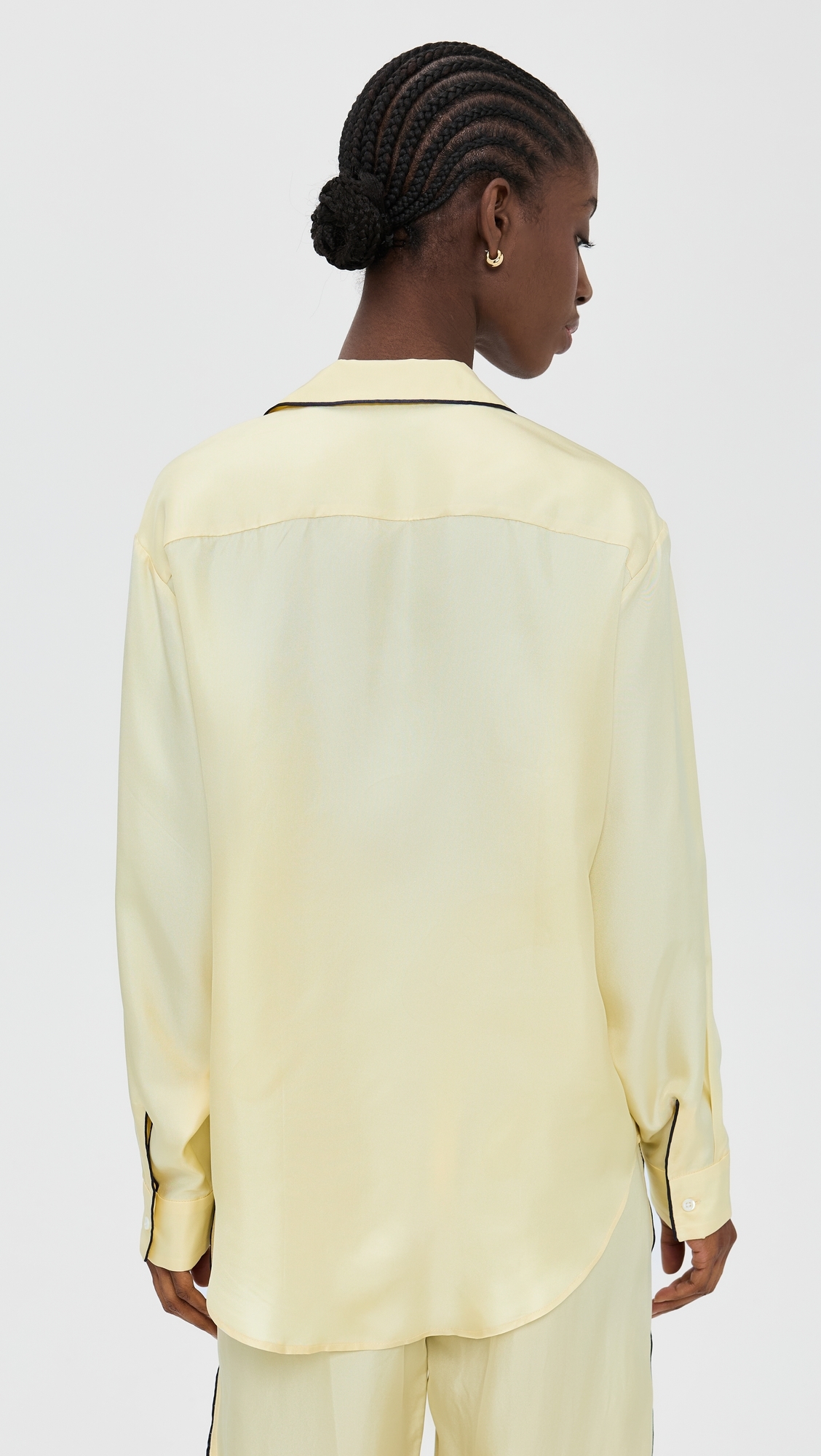 Notched Collar Shirt Butter/Black