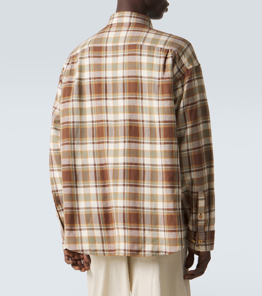 Lumber plaid wool and linen shirt