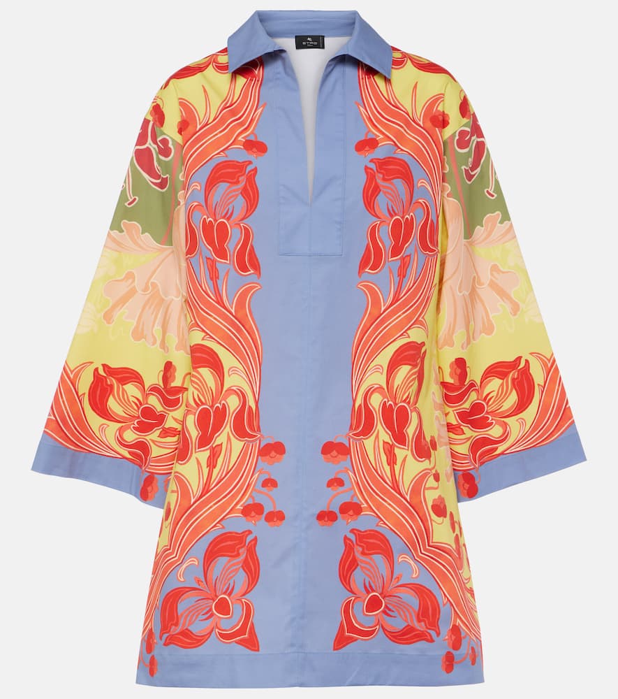Printed cotton-blend shirt