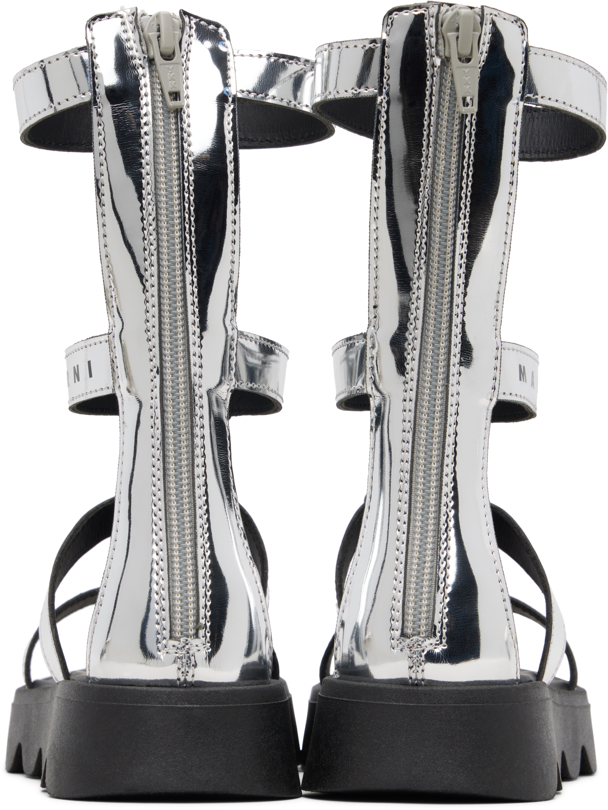 Kids Silver Flower Sandals