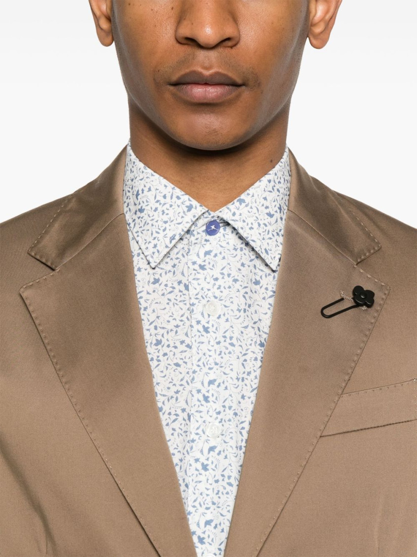 Beige Single-breasted Suit