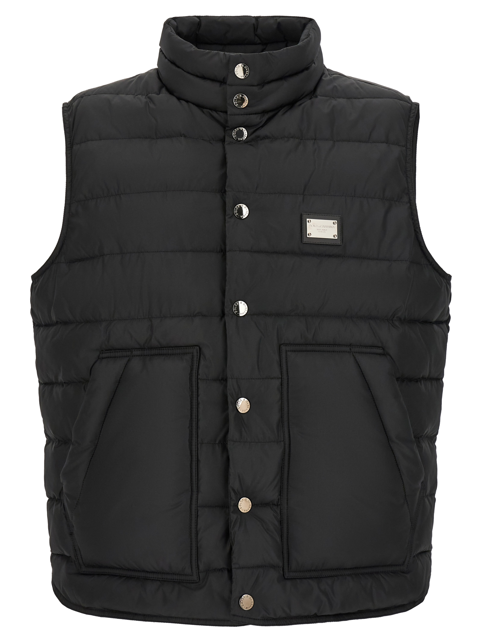Quilted Padded Vest — Black
