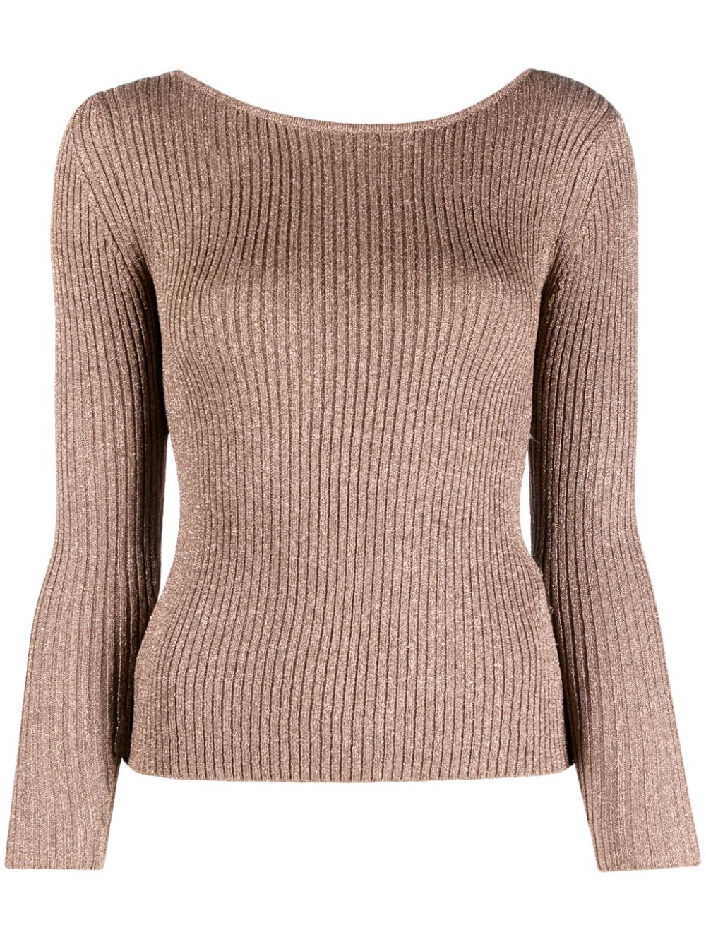 Cut-out metallic-knit top - Neutrals
