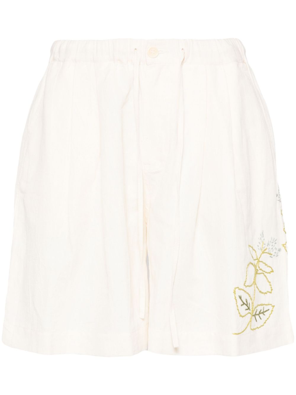 Bridge floral-embroidered shorts - White