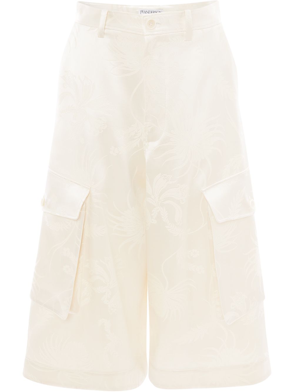 Cropped cargo trousers - White