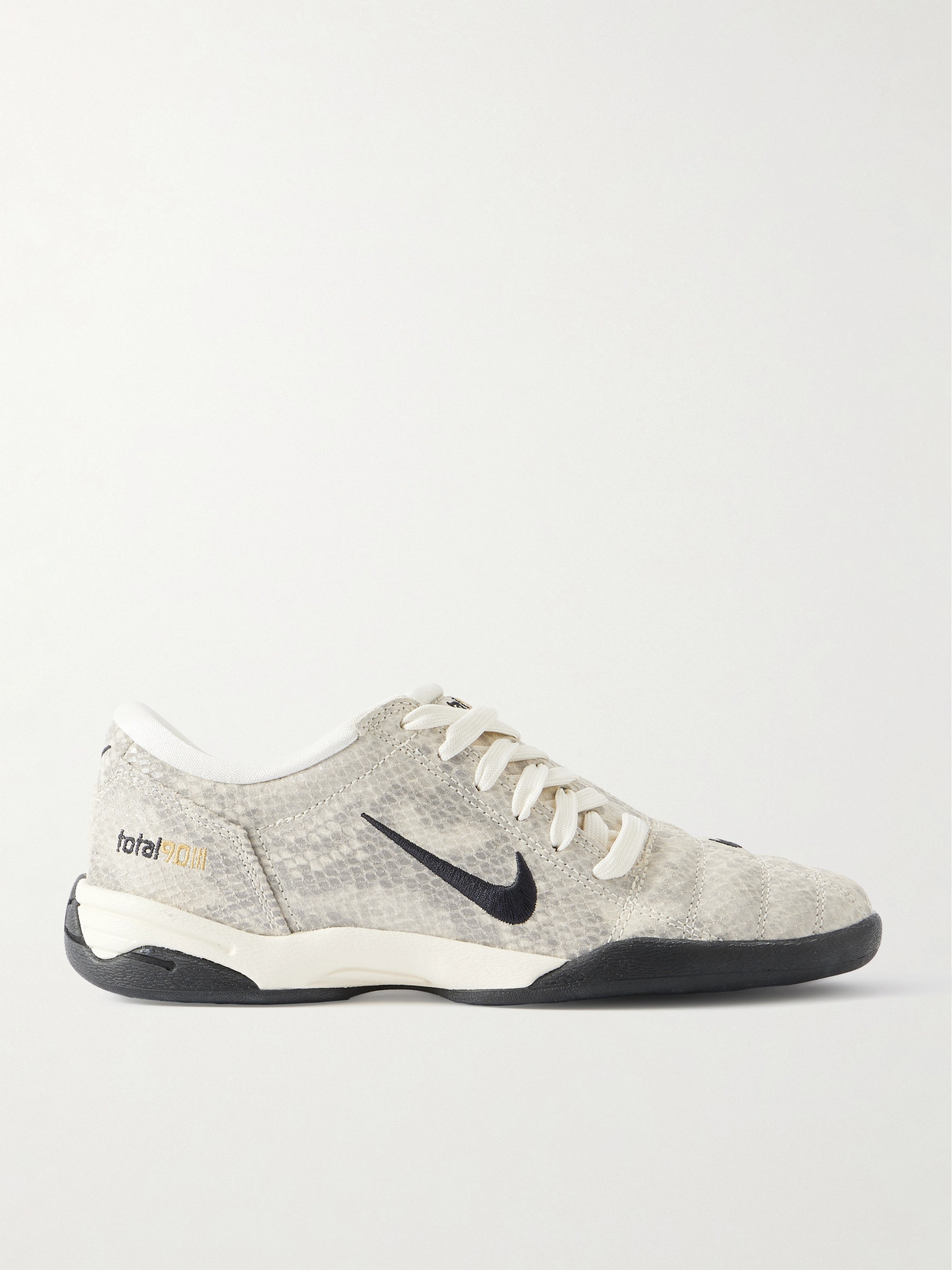 T90 Se Snake-effect Leather Sneakers - Off-white