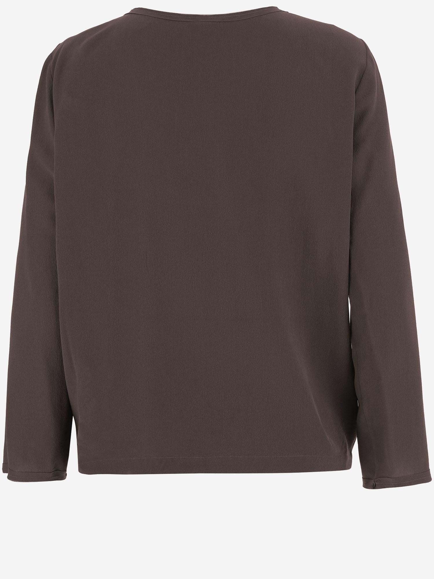 Silk Knit Sweater — Brown
