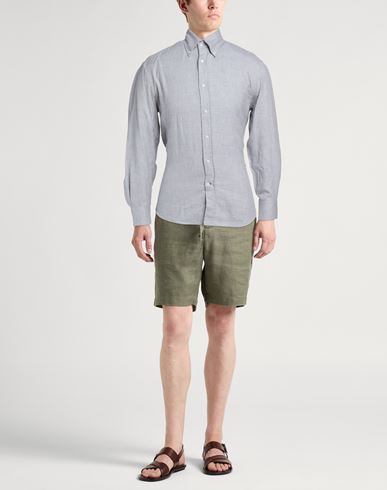 Man Shirt Grey Size L Cotton, Lyocell