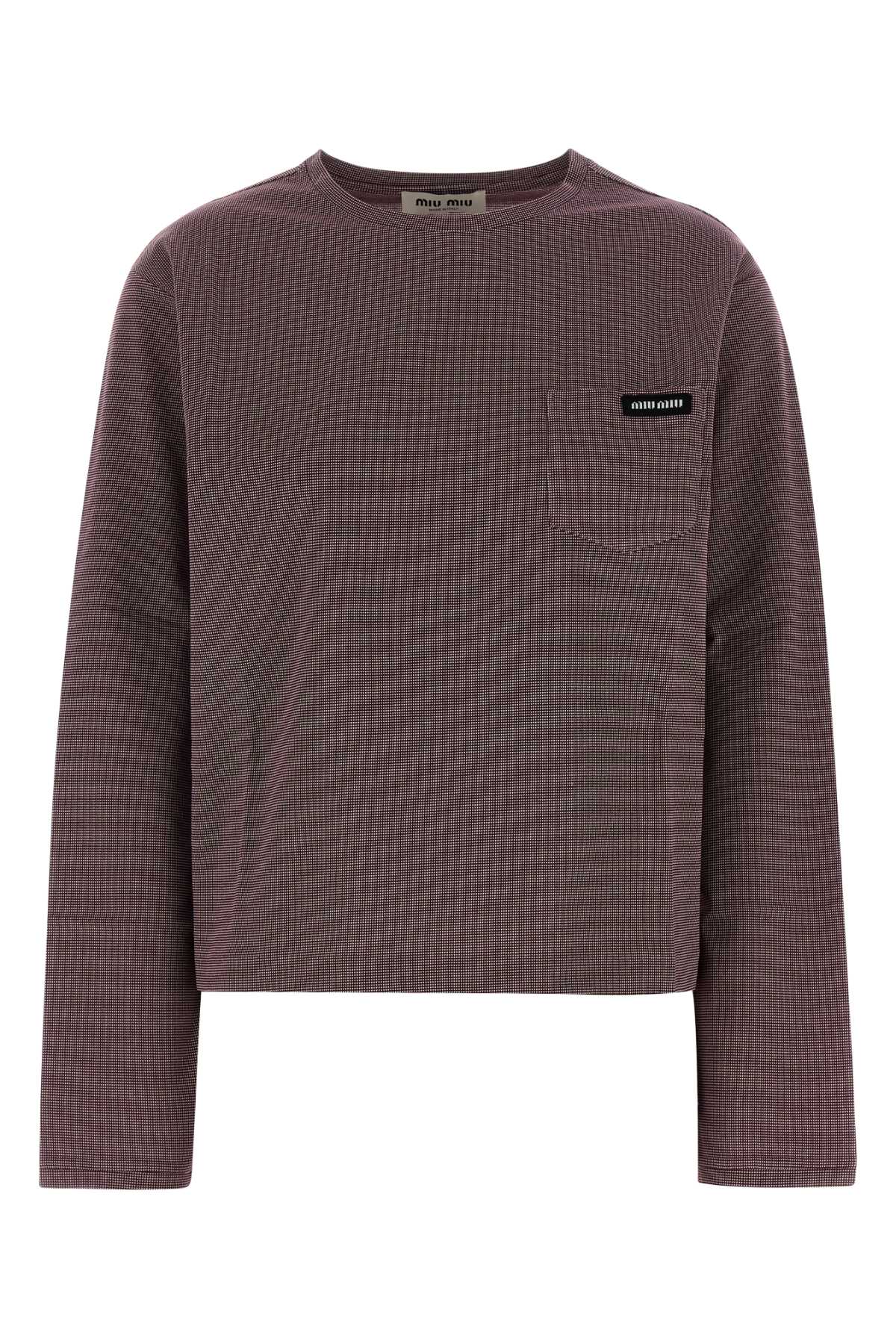 Textured Jersey T-Shirt — Brown