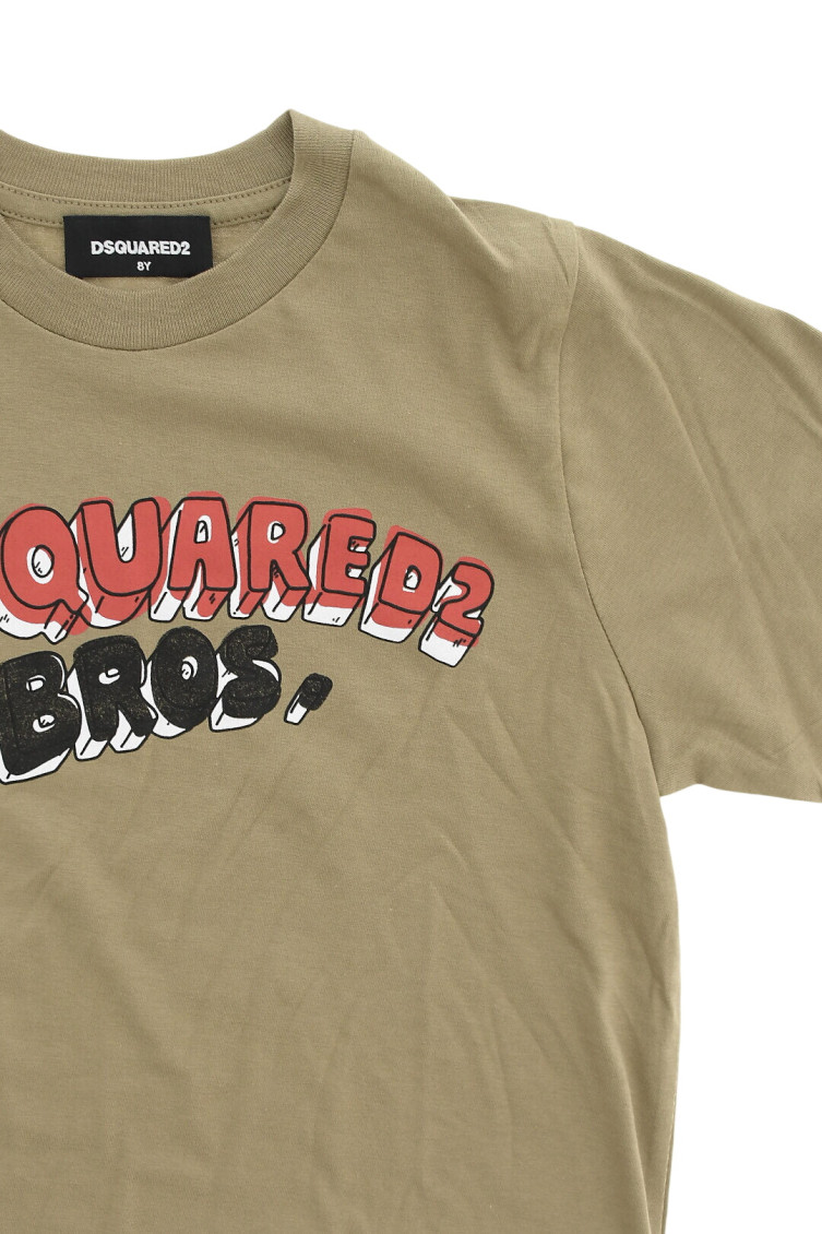 Boys Beige Cotton T-Shirt