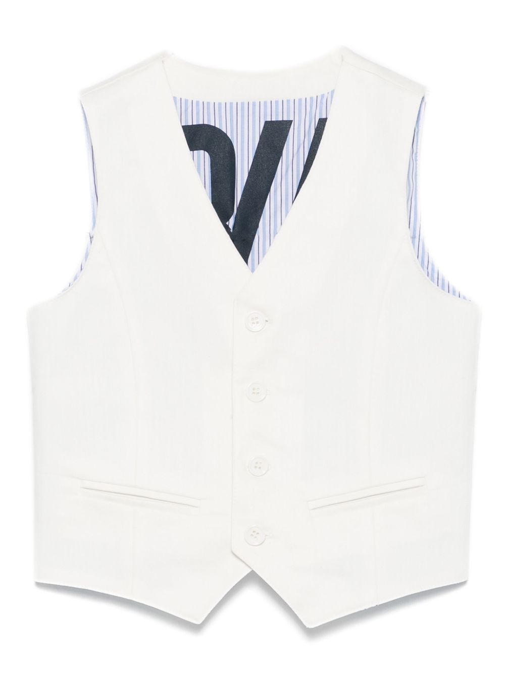 Embroidered-logo waiscoat - White