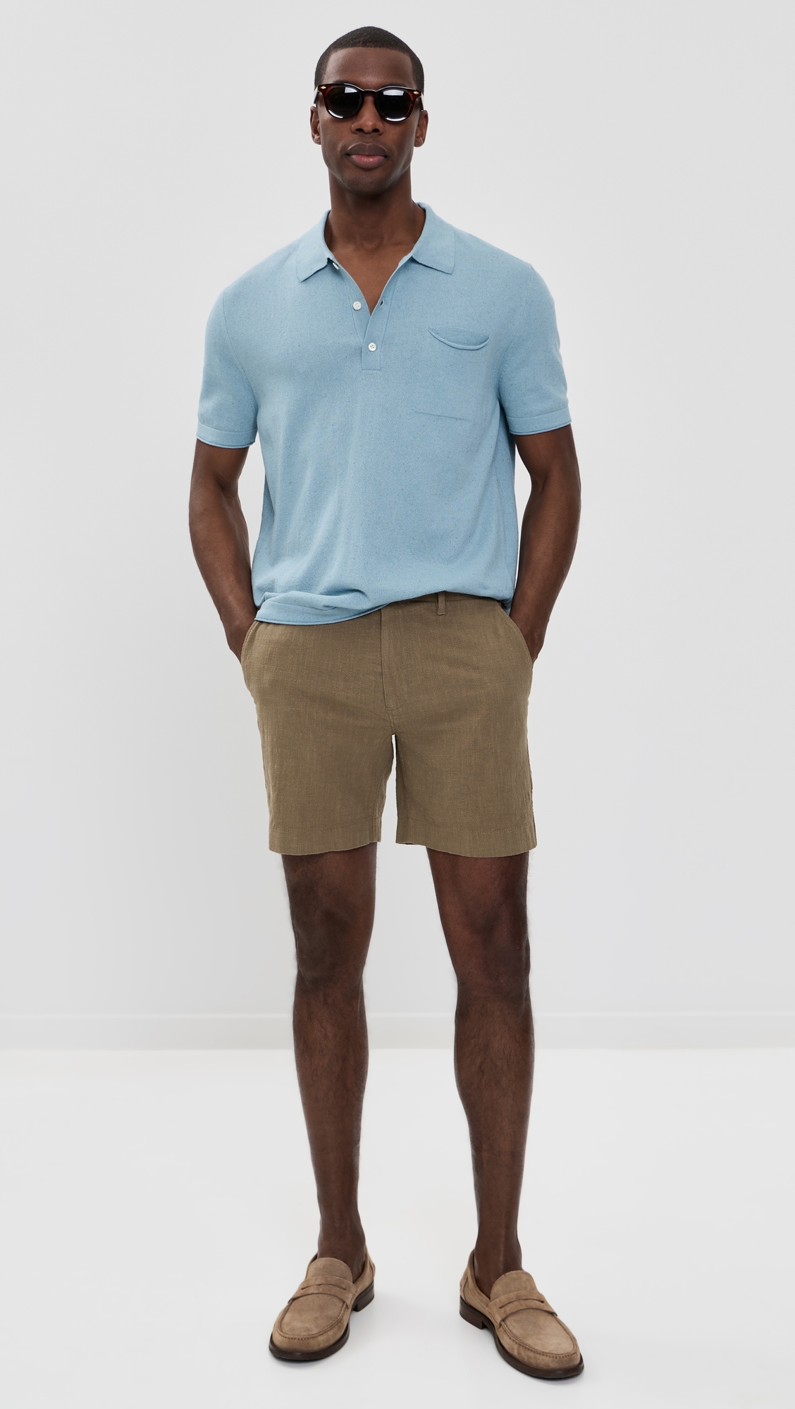 Slub Cotton Moore Shorts Moss Green