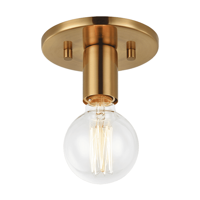 Aged Gold Brass One Light Wall Sconce Ceiling Mount from the Kasa Collection