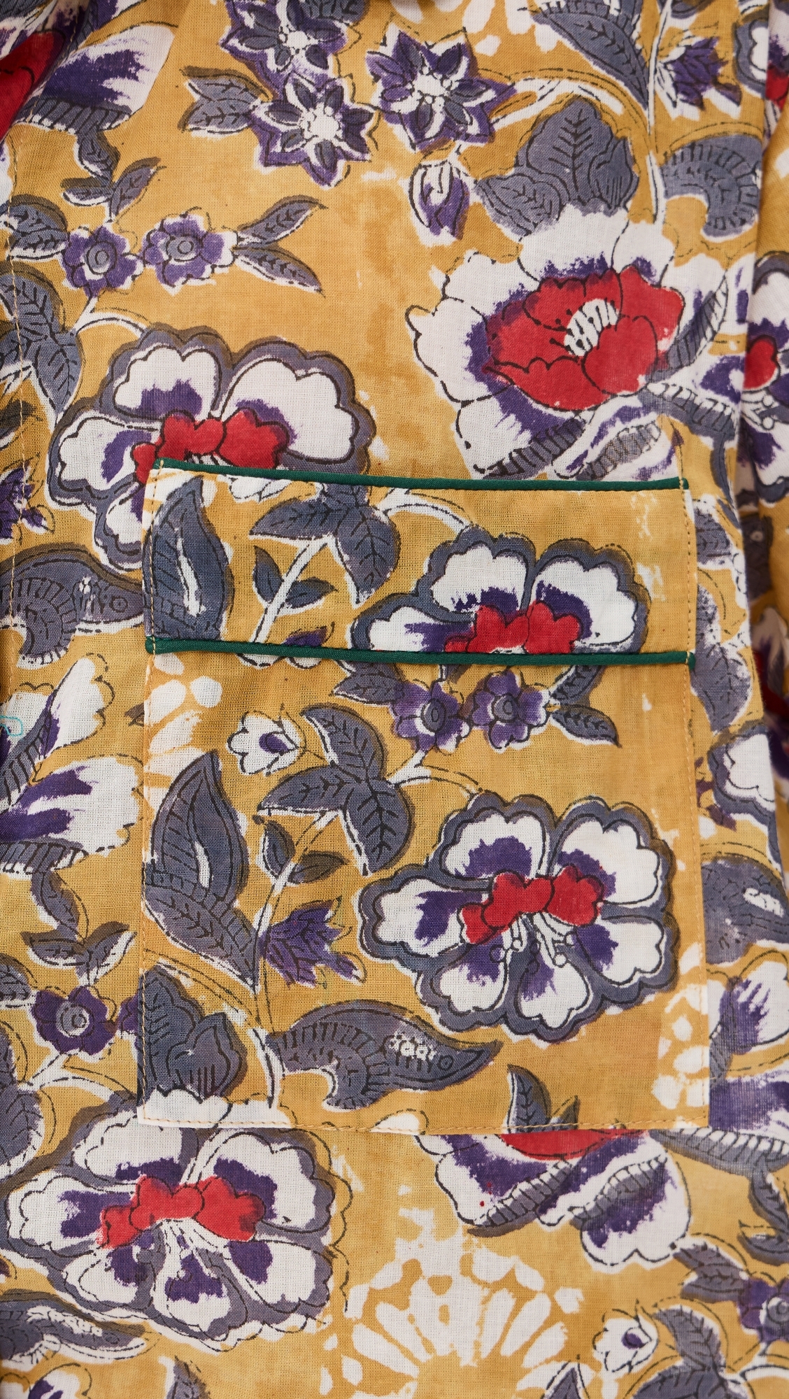 Long Pajama Set Purple & Burgundy Flowers