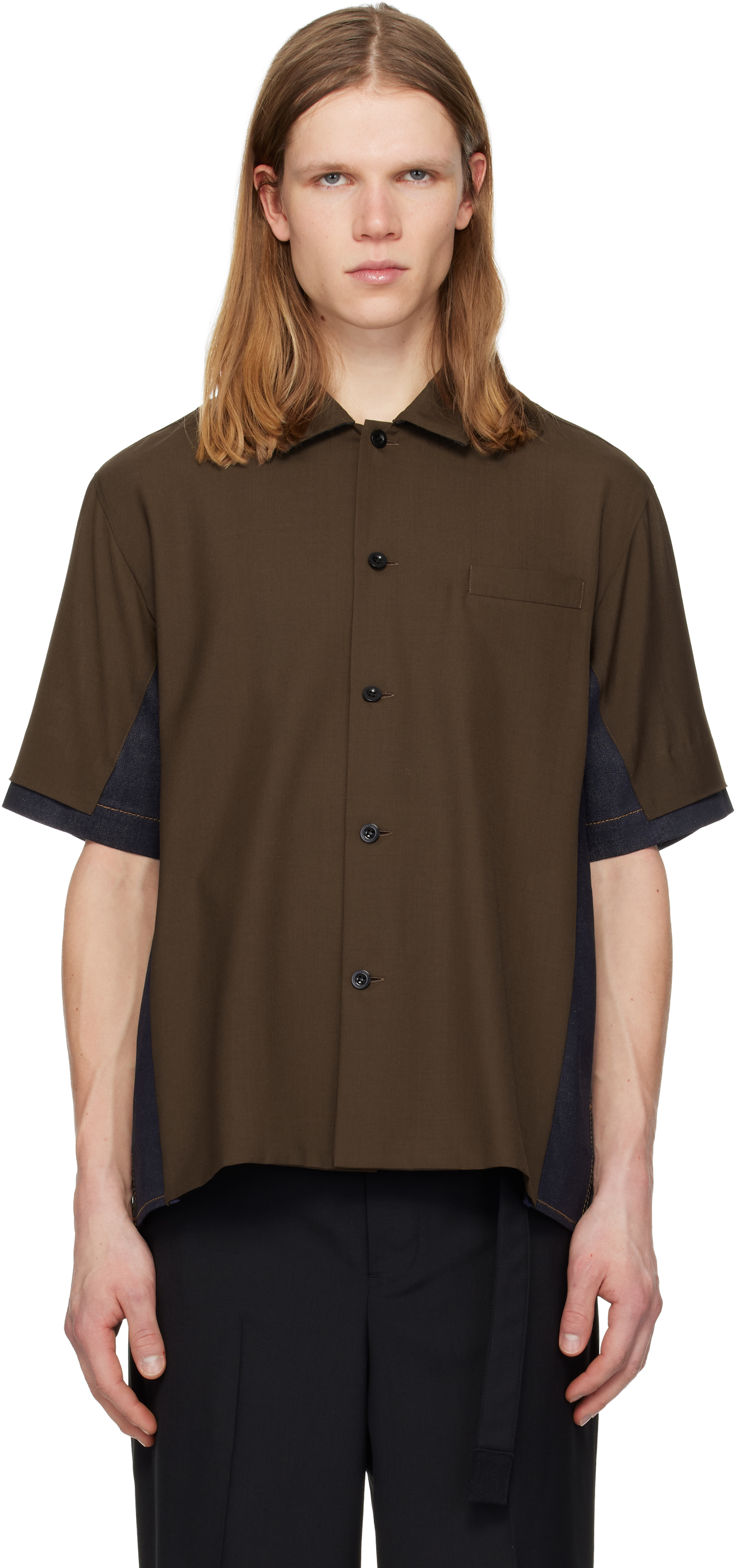 Brown & Blue Suiting Denim Shirt