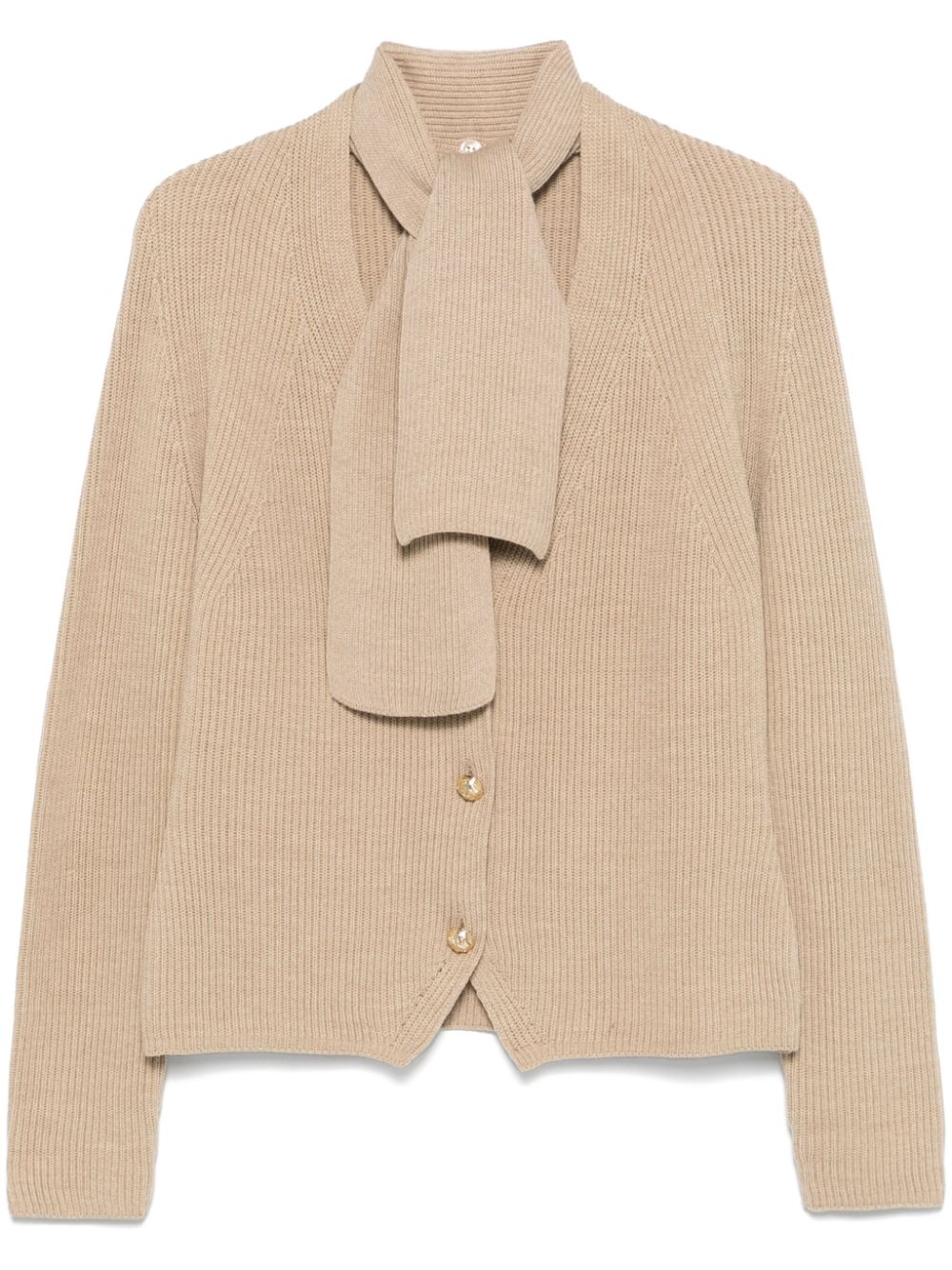 Ferragamo Pre-Owned 여성 1970s 스카프 디테일 가디건 - 뉴트럴 SFE350CO