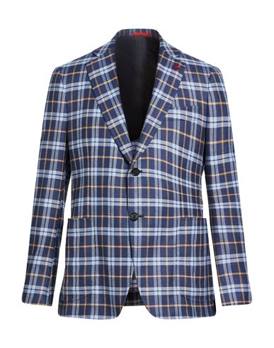 Man Blazer Blue Size 40 Wool, Silk, Linen