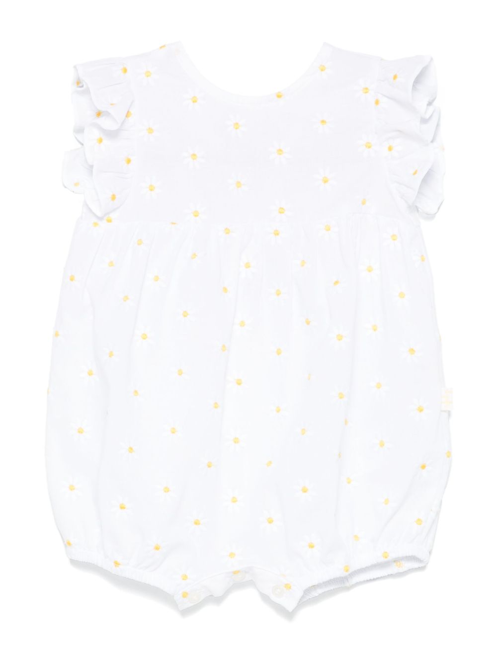 Floral-embroidered shorties - White