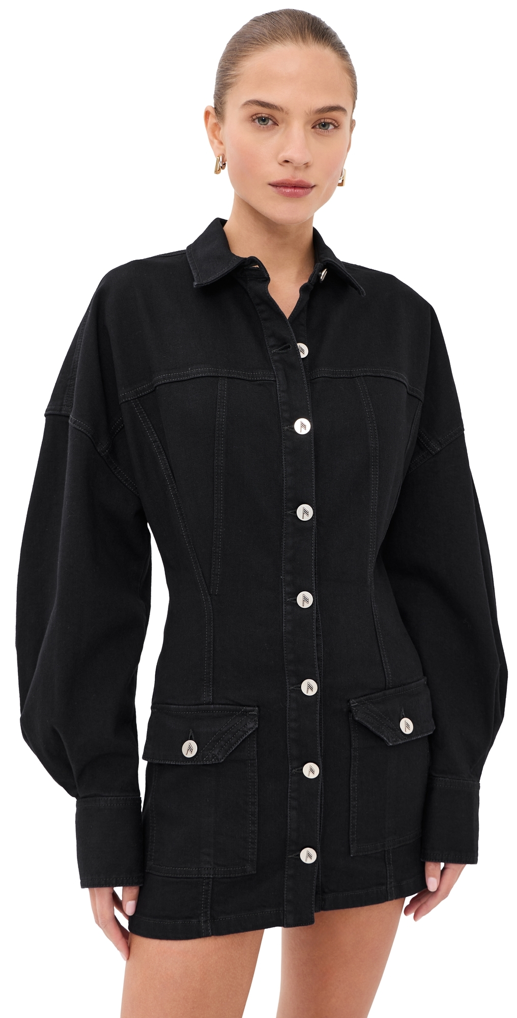Mini Denim Dress Black