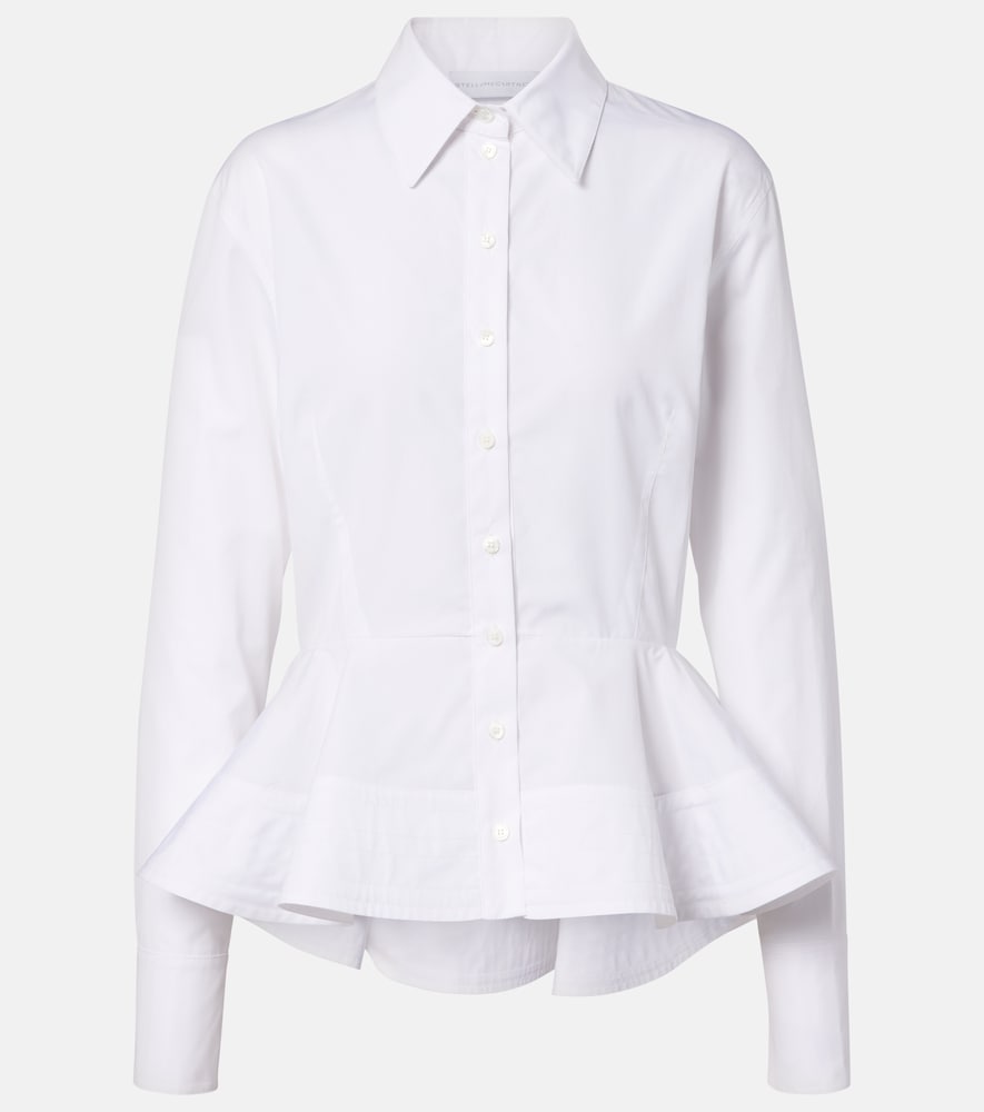 Peplum cotton poplin shirt