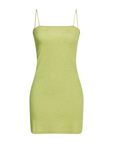 Woman Mini dress Lime green Size L Viscose, Polyester, Polyamide, Elastane