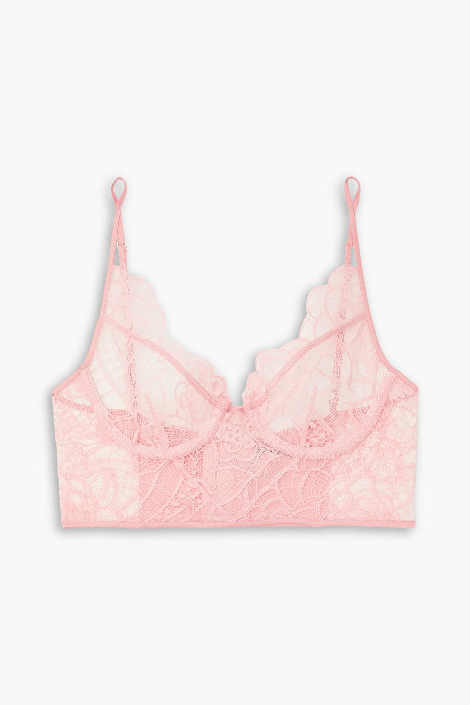 Coquette lace underwired soft-cup balconette bra