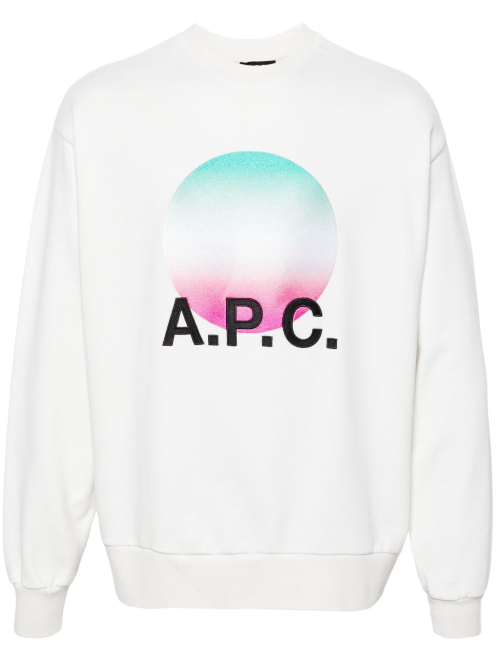 Motif-embroidered cotton sweatshirt - White