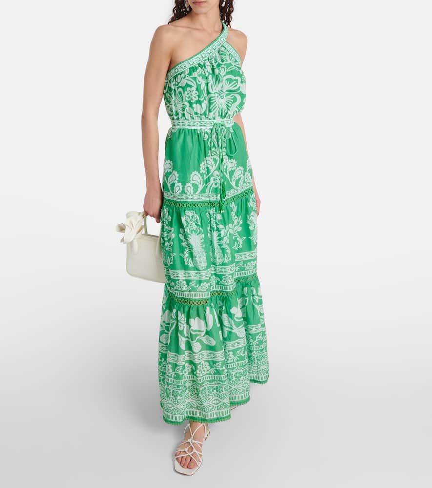 Farm Rio Sweet Garden Green cotton maxi dress