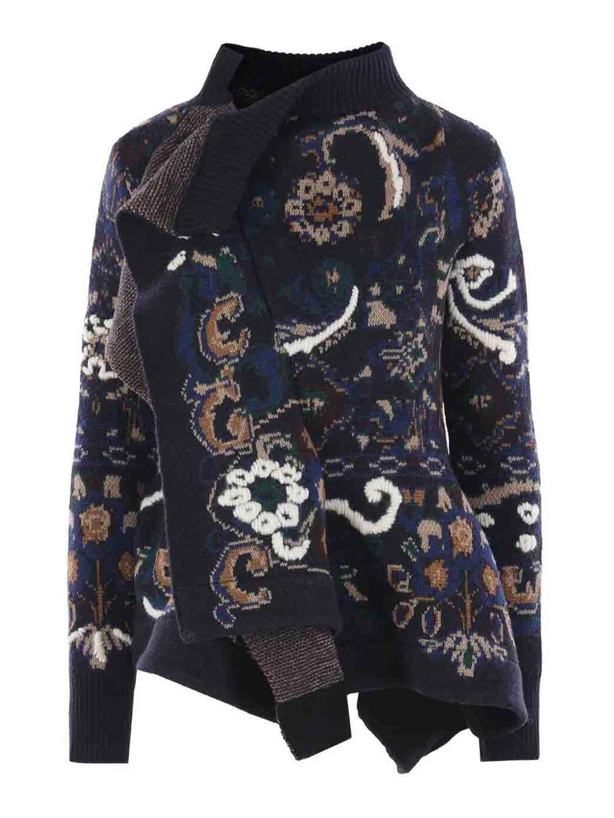 Floral Jacquard Knit Blouson