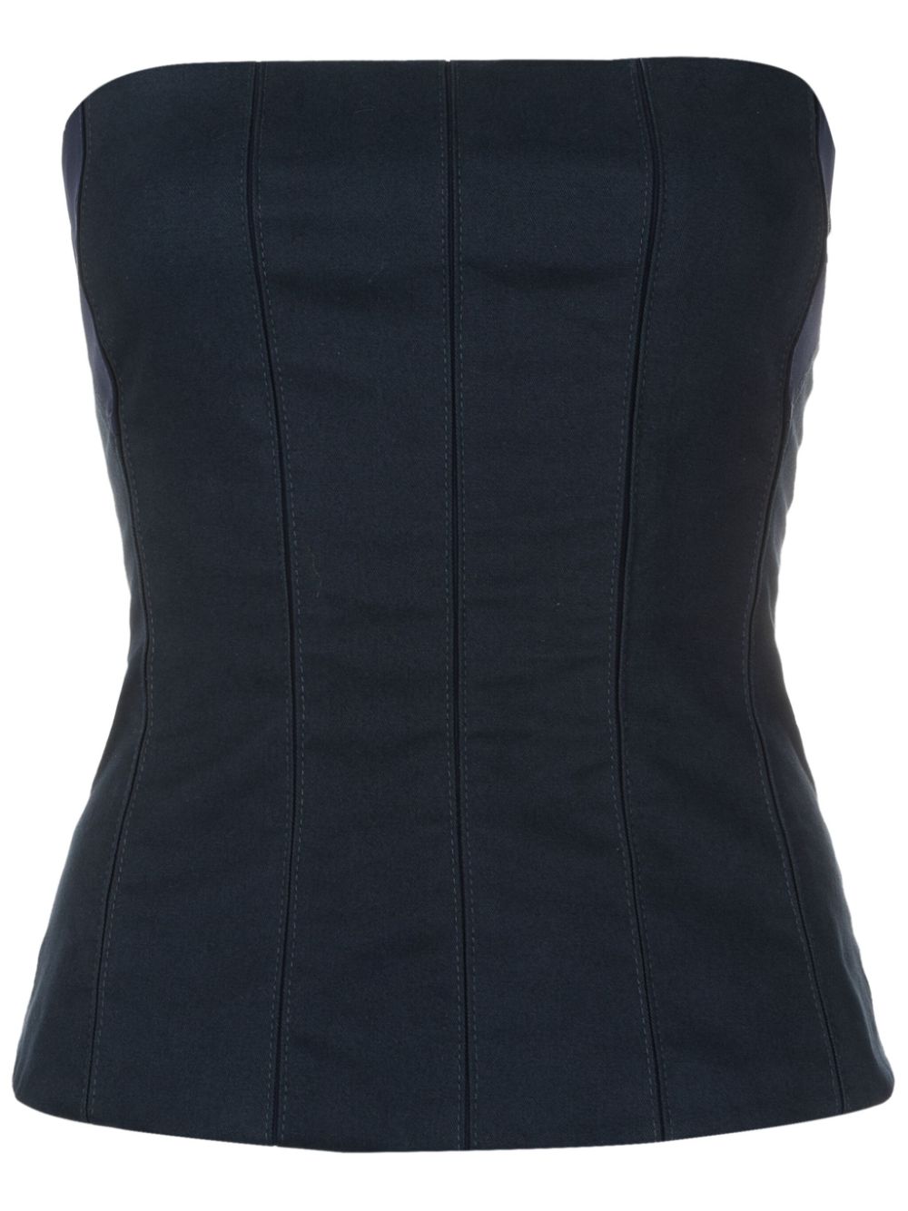 Panelled zip-up top - Blue