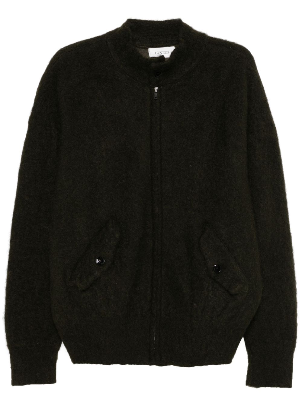 Brushed-effect cardigan - Black