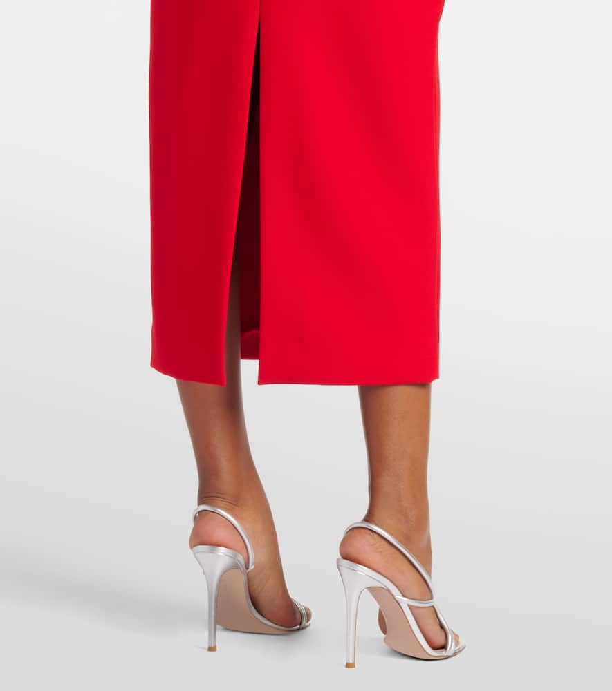 Caped crêpe midi dress