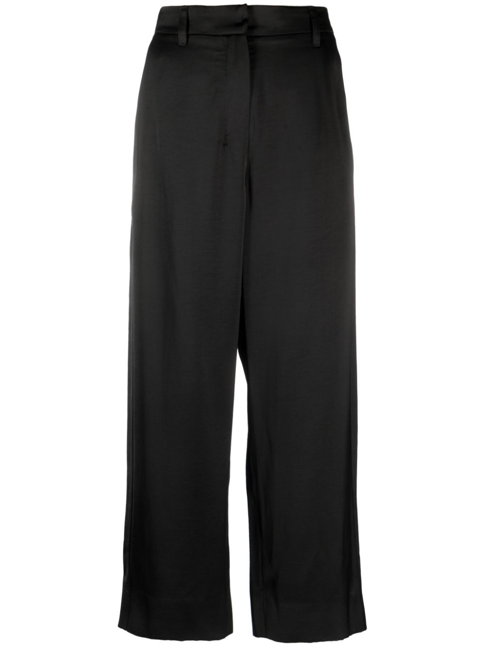 Monza satin cropped trousers - Black