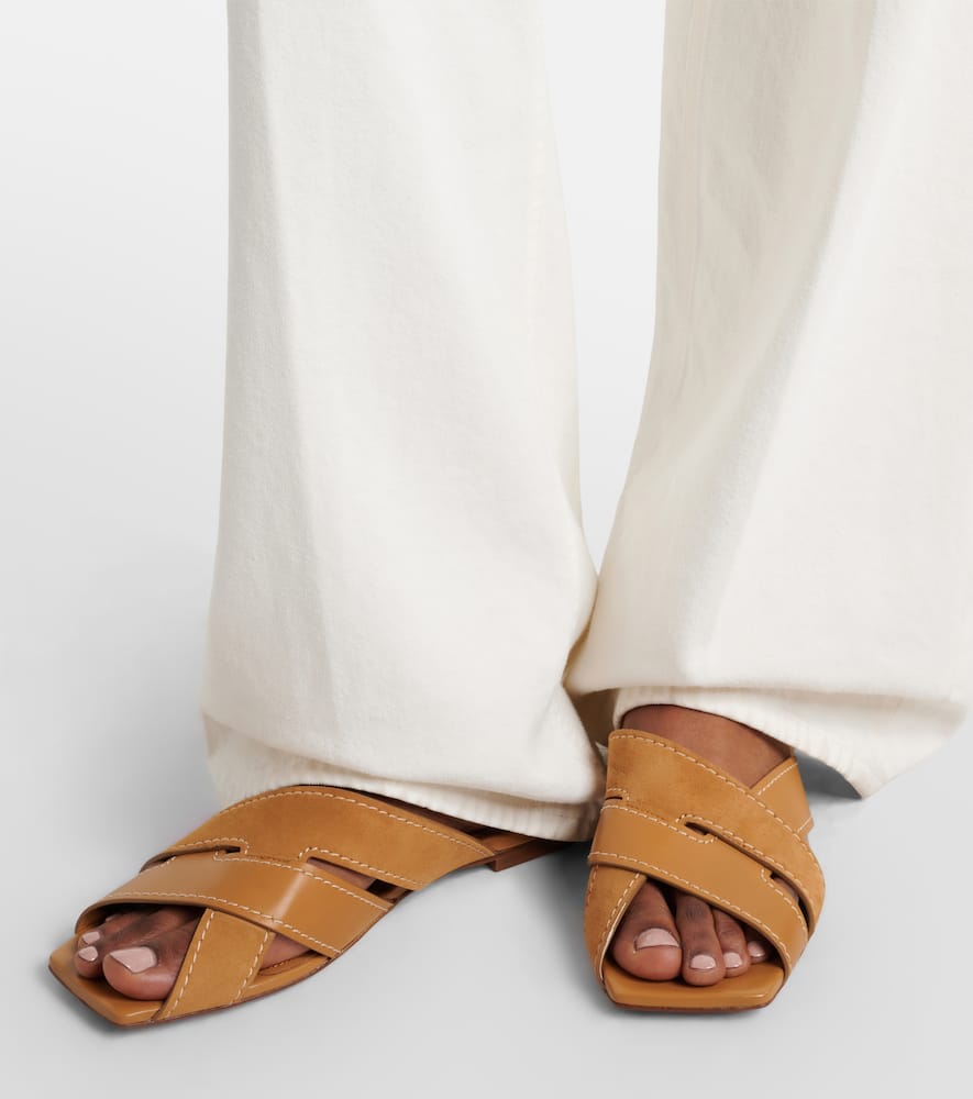 Leather slides