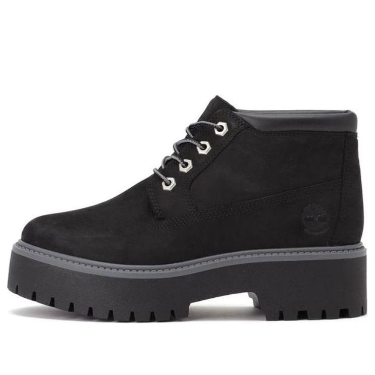 (WMNS) Stone Street Premium Platform Waterproof Chukka Boots 'Black Nubuck'