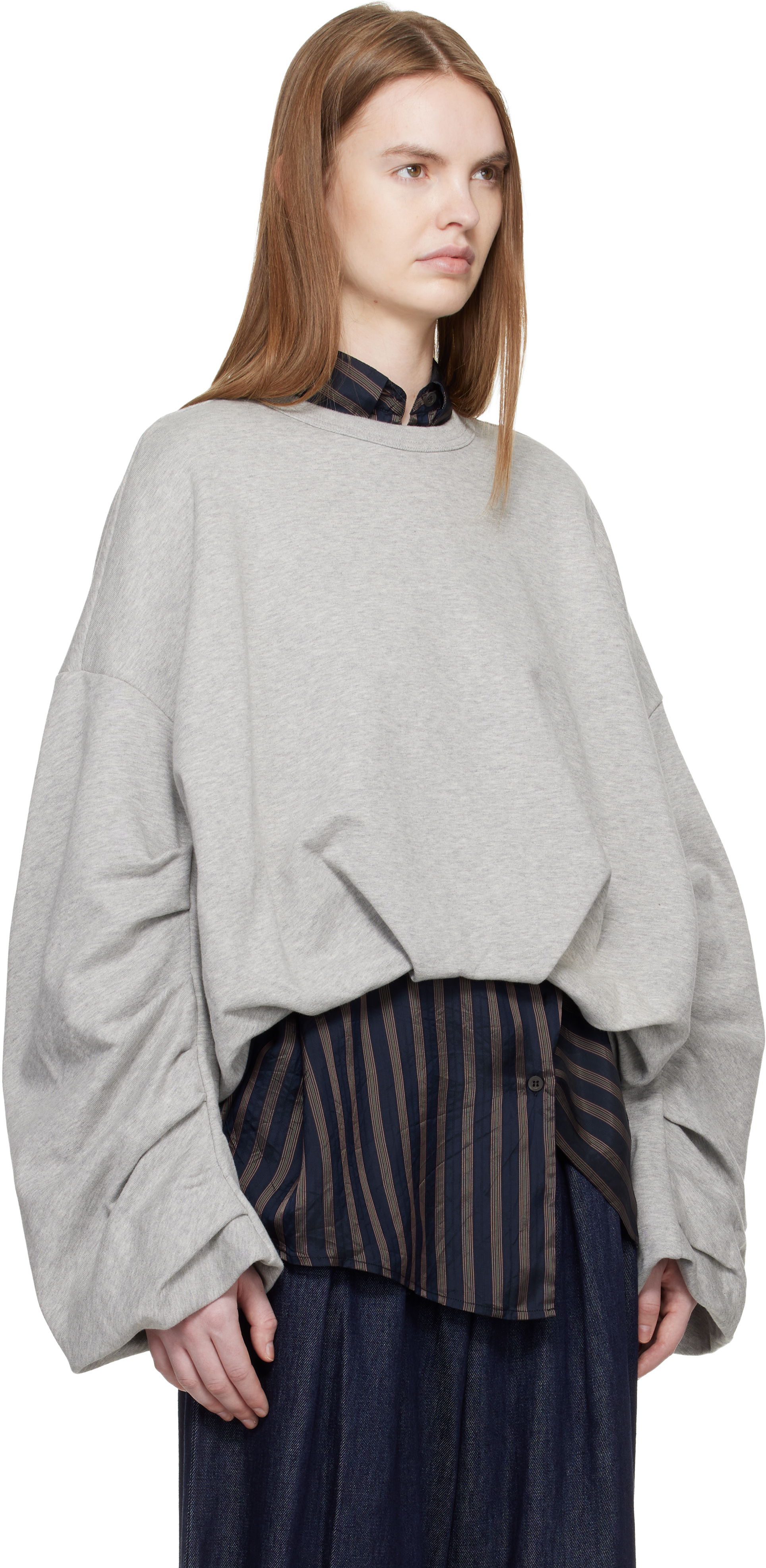 Gray Draped Sweatshirt
