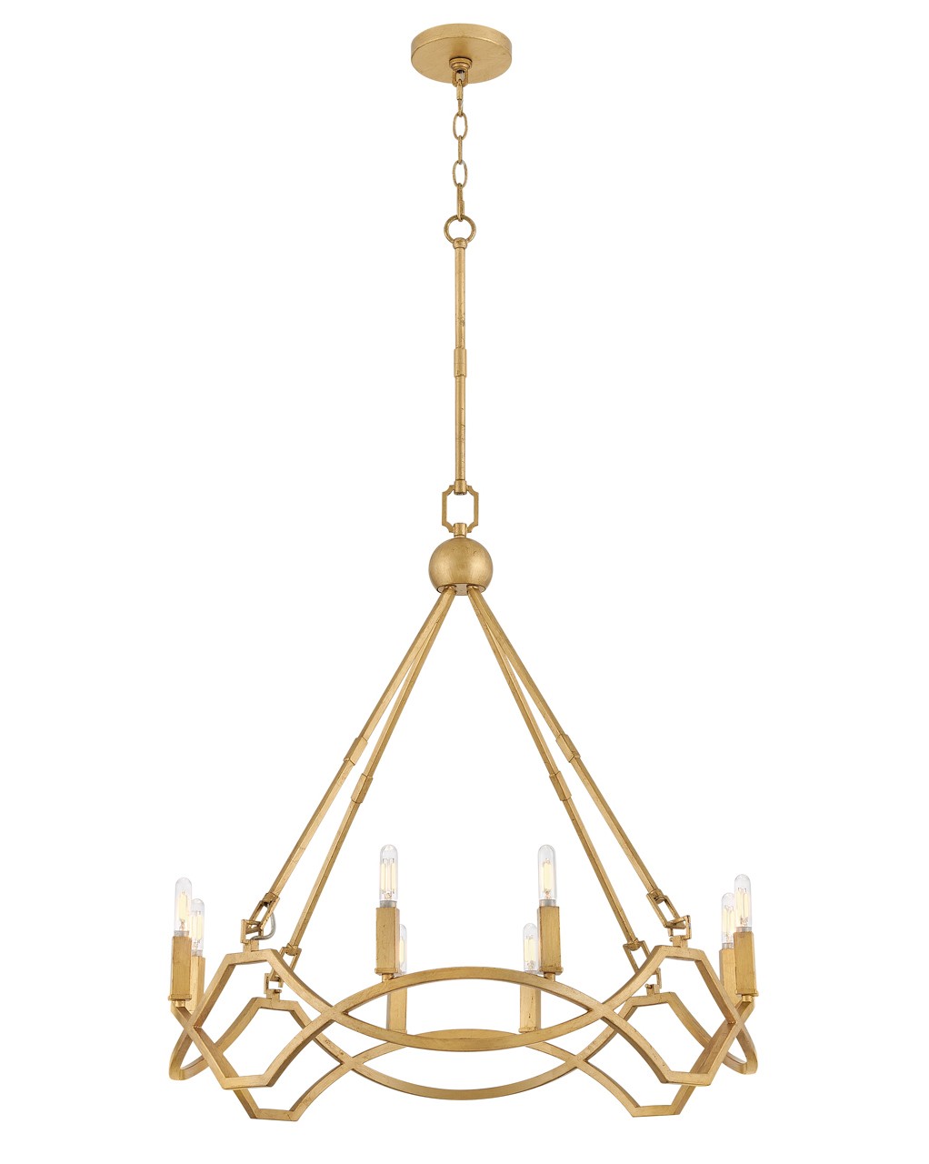 Distressed Brass LED Chandelier from the Leona Collection